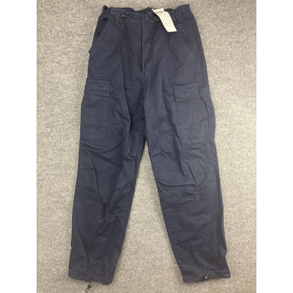 Brandy Melville Cargo Pants Womens One Size Navy Blue Utility Pockets Drawstring